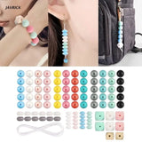 100Pcs Polyhedron Silicone Teething Beads Baby Teether DIY Necklace