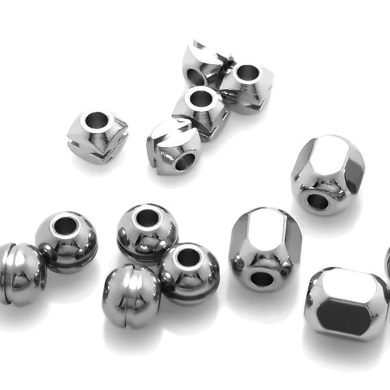 100Pcs Stainless Steel Spacer Beads for Jewelry Making Supplies