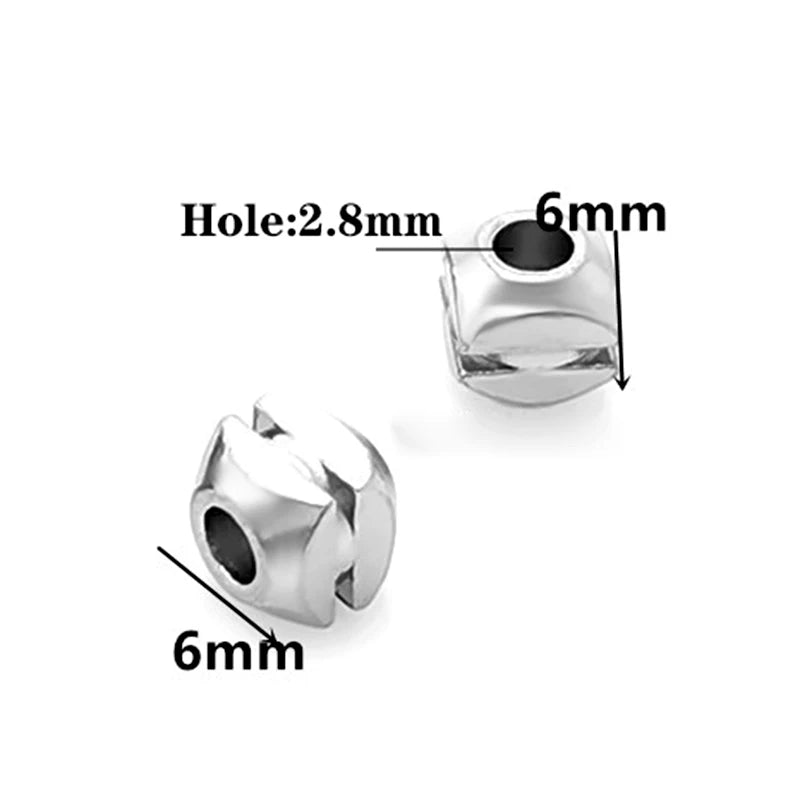 100Pcs Stainless Steel Spacer Beads for Jewelry Making Supplies
