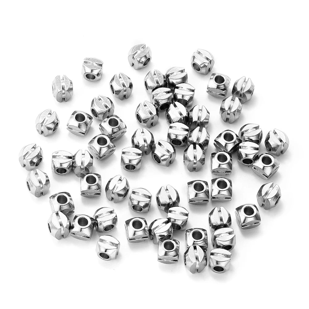 100Pcs Stainless Steel Spacer Beads for Jewelry Making Supplies