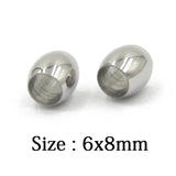 100Pcs Stainless Steel Crimp End Beads Big Hole Spacer Beads Jewelry Diy Making
