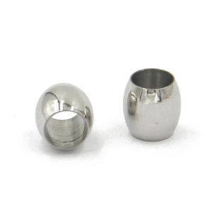 100Pcs Stainless Steel Crimp End Beads Big Hole Spacer Beads Jewelry Diy Making