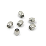 100Pcs Stainless Steel Crimp End Beads Big Hole Spacer Beads Jewelry Diy Making