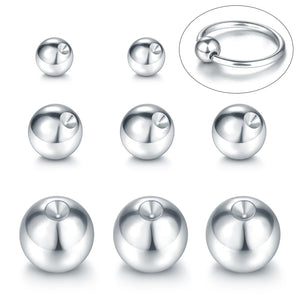 100Pcs Steel Replacement Ball Nose Septum Ring Captive Bead Ring BCR