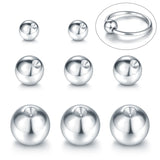 100Pcs Steel Replacement Ball Nose Septum Ring Captive Bead Ring BCR