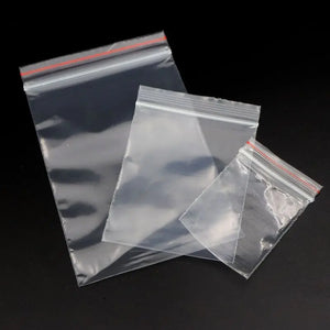 100Pcs Transparent Plastic Jewelry Zip Lock Pouches Wedding Gift Bags