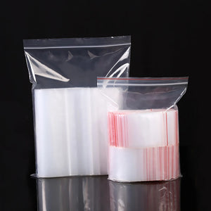 100Pcs Transparent Plastic Jewelry Zip Lock Pouches Wedding Gift Bags