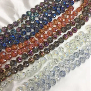 100Pcs/pack 14*7MM Drum Flower Glass Crystal Bead Strand Loose Beads