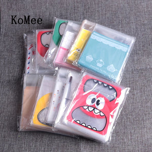 100Pcs Self-adhesive Gift Packing Bags Biscuit Storage Candy Plastic Ziplock Bag
