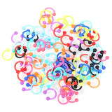 100Pcs Acrylic Circular Horseshoe Nose Ring Nipple Hoop Lip Piercing Jewelry