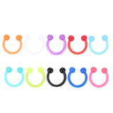 100Pcs Acrylic Circular Horseshoe Nose Ring Nipple Hoop Lip Piercing Jewelry
