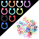 100Pcs Acrylic Circular Horseshoe Nose Ring Nipple Hoop Lip Piercing Jewelry