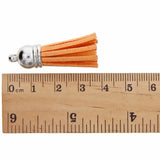 100pcs Silver Plated Cap Leather Tassel Pendants - DIY Accessories