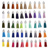 100pcs Silver Plated Cap Leather Tassel Pendants - DIY Accessories