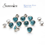 8mm Aquamarine A+++ Copper Spikes and Studs Crystal Rivets for Leather Crafts