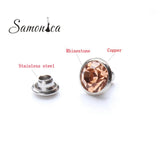 8mm Champagne A+++ Copper Spikes & Studs Crystal Rhinestone Rivets