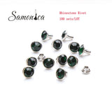 100 Emerald Copper Spikes Studs Crystal Rivets Leather Decorative Crafts DIY