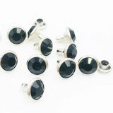 100pcs 8mm Gray/Black Copper Spikes and Studs Crystal Rhinestone Rivets