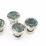 100pcs 8mm Gray/Black Copper Spikes and Studs Crystal Rhinestone Rivets