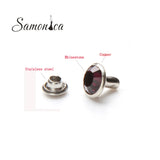 100Pcs 8mm Amethyst Rhinestone Rivets Studs for Clothing Bag Leather
