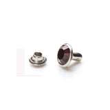 100Pcs 8mm Amethyst Rhinestone Rivets Studs for Clothing Bag Leather