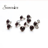 100Pcs 8mm Amethyst Rhinestone Rivets Studs for Clothing Bag Leather