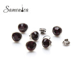 100Pcs 8mm Amethyst Rhinestone Rivets Studs for Clothing Bag Leather