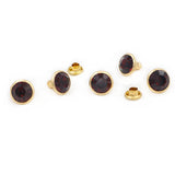 100Sets 8mm Golden Metal Base Amethyst Crystal Rhinestone Rivets Studs