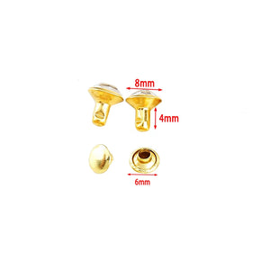 100 Sets 8mm Golden Crystal Rhinestone Rivets Studs Clothing Bag Leathercraft