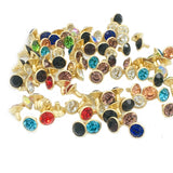 100 Sets 8mm Multicolor Rhinestone Rivets Golden Base DIY Leather Rivets