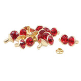 100 Pcs 8mm Multicolor Glass Crystal Rivets Golden Base for Leathercraft DIY