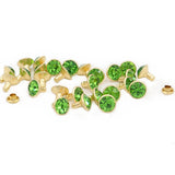 100 Pcs 8mm Multicolor Glass Crystal Rivets Golden Base for Leathercraft DIY