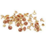 100 Pcs 8mm Multicolor Glass Crystal Rivets Golden Base for Leathercraft DIY