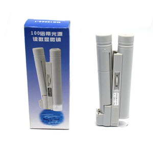 100X Jewelry Gem Reading Microscope Magnifier Loupe with LED Light