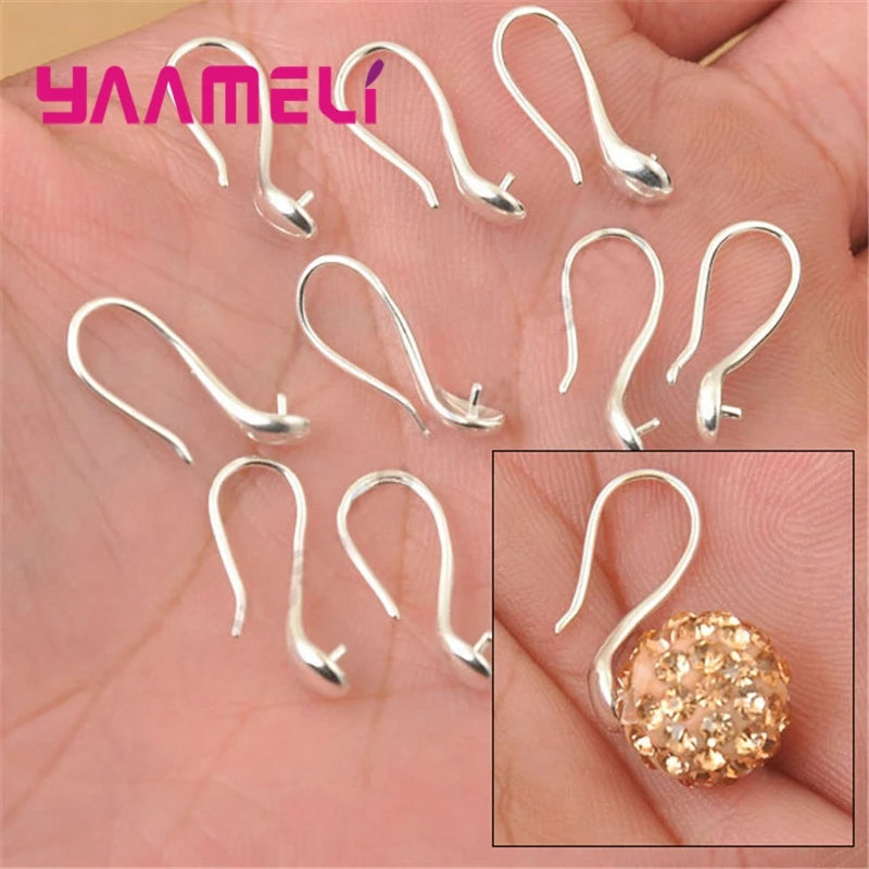 925 Sterling Silver Ear Wires Crystal Beads