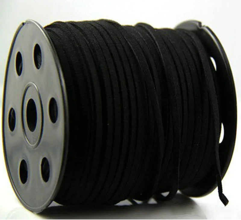 100Yards/lot 3mm Flat Faux Suede Velvet Leather Braided Cord String Rope
