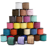 100Yards/lot 3mm Flat Faux Suede Velvet Leather Braided Cord String Rope