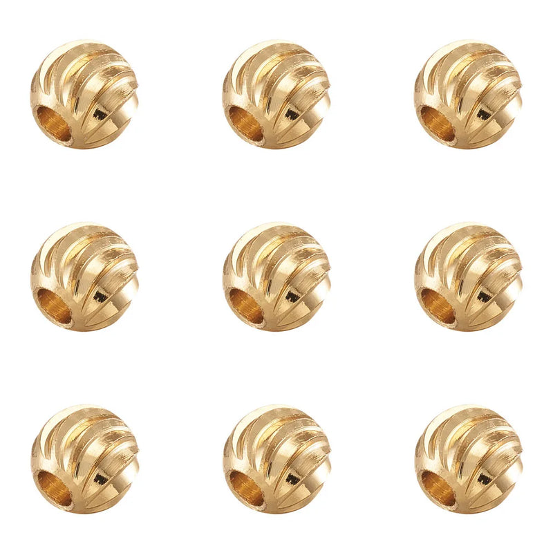 100pcs Brass Round Beads 3mm 4mm 5mm 6mm for Jewelry Making