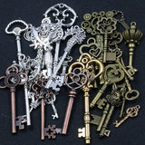 6 Mixed Key Charms Metal Pendant for DIY Jewelry Making