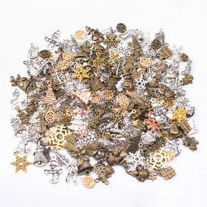 100g 50g Christmas Mix Charms Pendant Snowflake Tree Charms for Jewelry Making