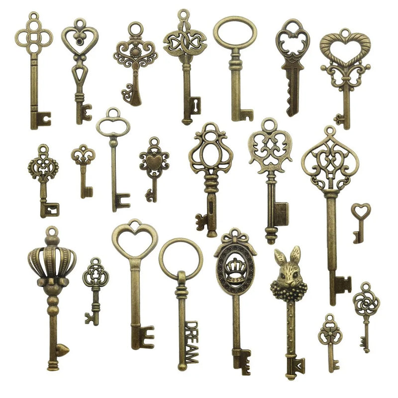 100g Mixed Skeleton Key Charms Pendants Jewelry DIY Supplies