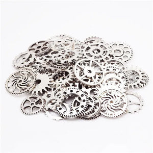 100g Steampunk Gears Wheels Beads Watch Clock Parts DIY Jewelry Making Craft