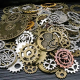 100g Steampunk Gears Wheels Beads Watch Clock Parts DIY Jewelry Making Craft