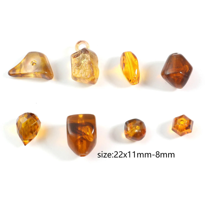 100g Brown Amber Beads For Bracelet Making DIY Jewelry