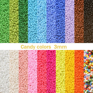 100g Mixed 3mm Rice Bead DIY Jewelry Loose Bead Material