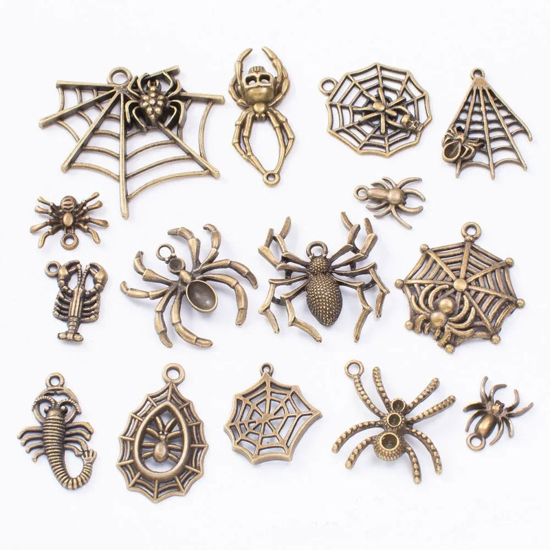 100g/Lot Mixed Animal Pendants Silver Random Spider Mixed Charms
