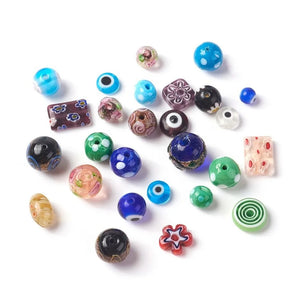 100g Mix Shape Sand Lampwork Beads With Eye For DIY Bracelet Necklace