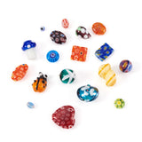 100g Mixed Lampwork Beads Evil Eye/Mushroom/Heart Shape Charms