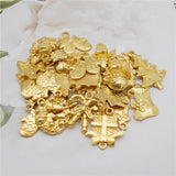 100g Christmas Alloy Charms Mixed Tree Snowman Wreath Pendant Findings