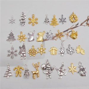 100g Alloy Charms Mixed Santa Snowman Xmas Decor